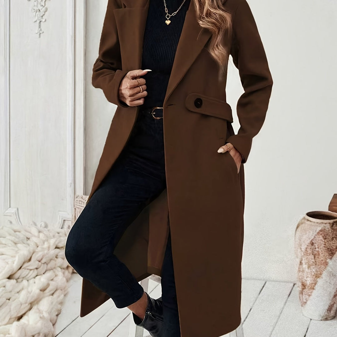 Mery™ | Notched-Lapel Button-Tab Tailored Coat