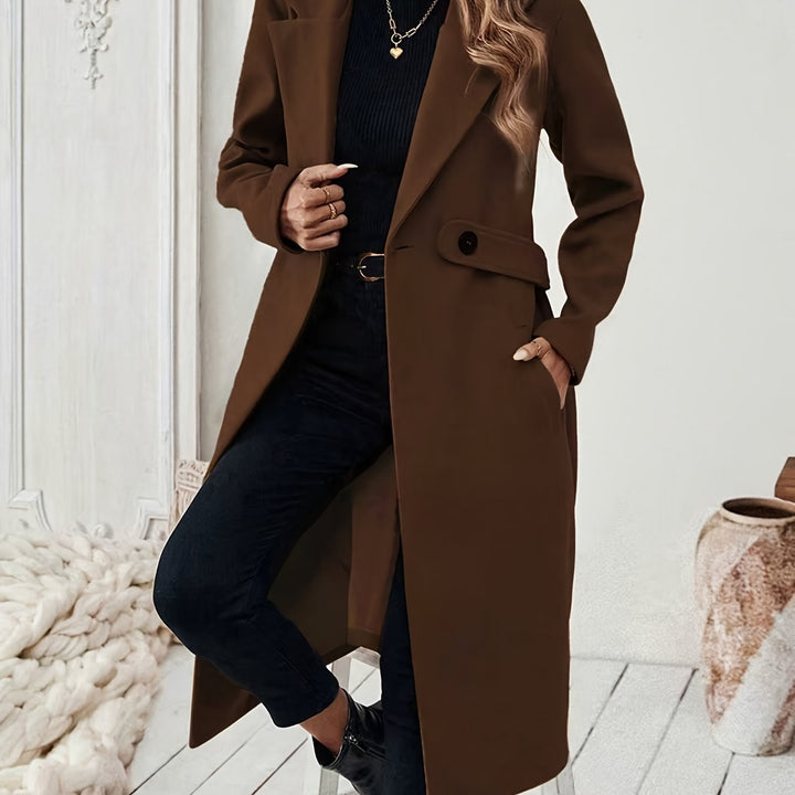 Mery™ | Notched-Lapel Button-Tab Tailored Coat