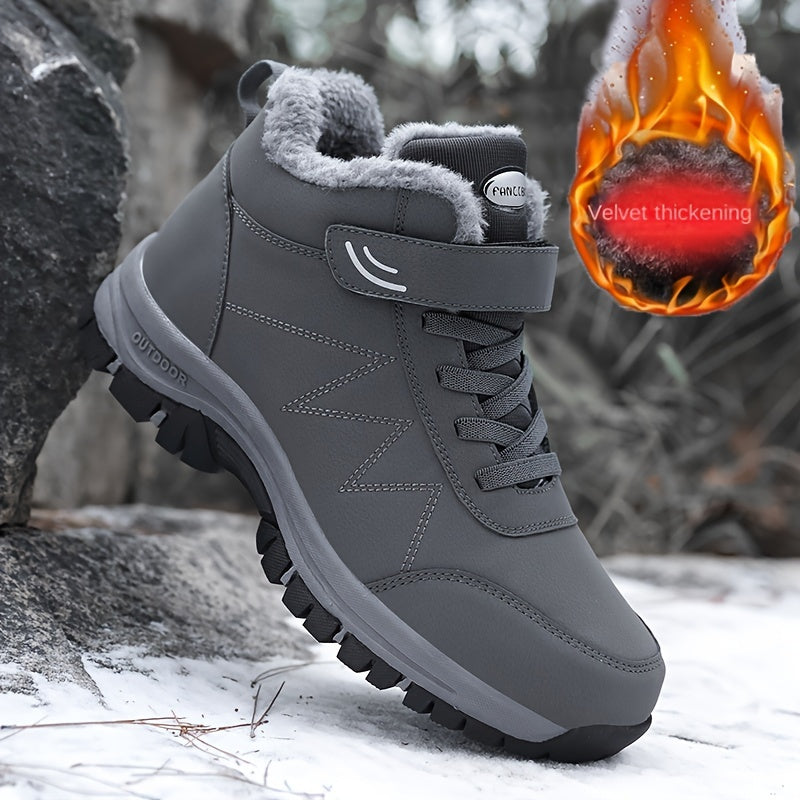 Benedetta™ | Plush-lined hook-and-loop lace-up hiking ankle boots