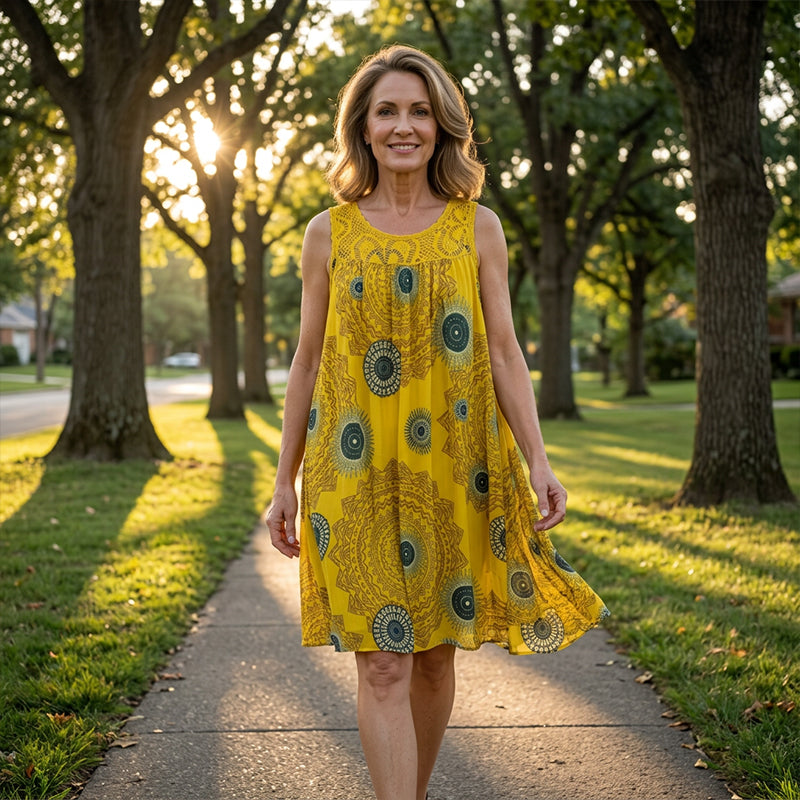 Amelia | Sleeveless Printed Summer Dress