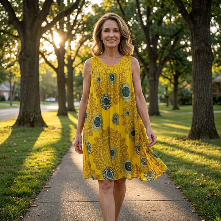 Amelia | Sleeveless Printed Summer Dress