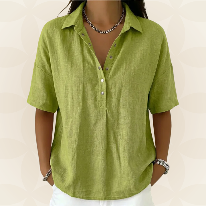 Sophie | Collared Blouse with Button Detail