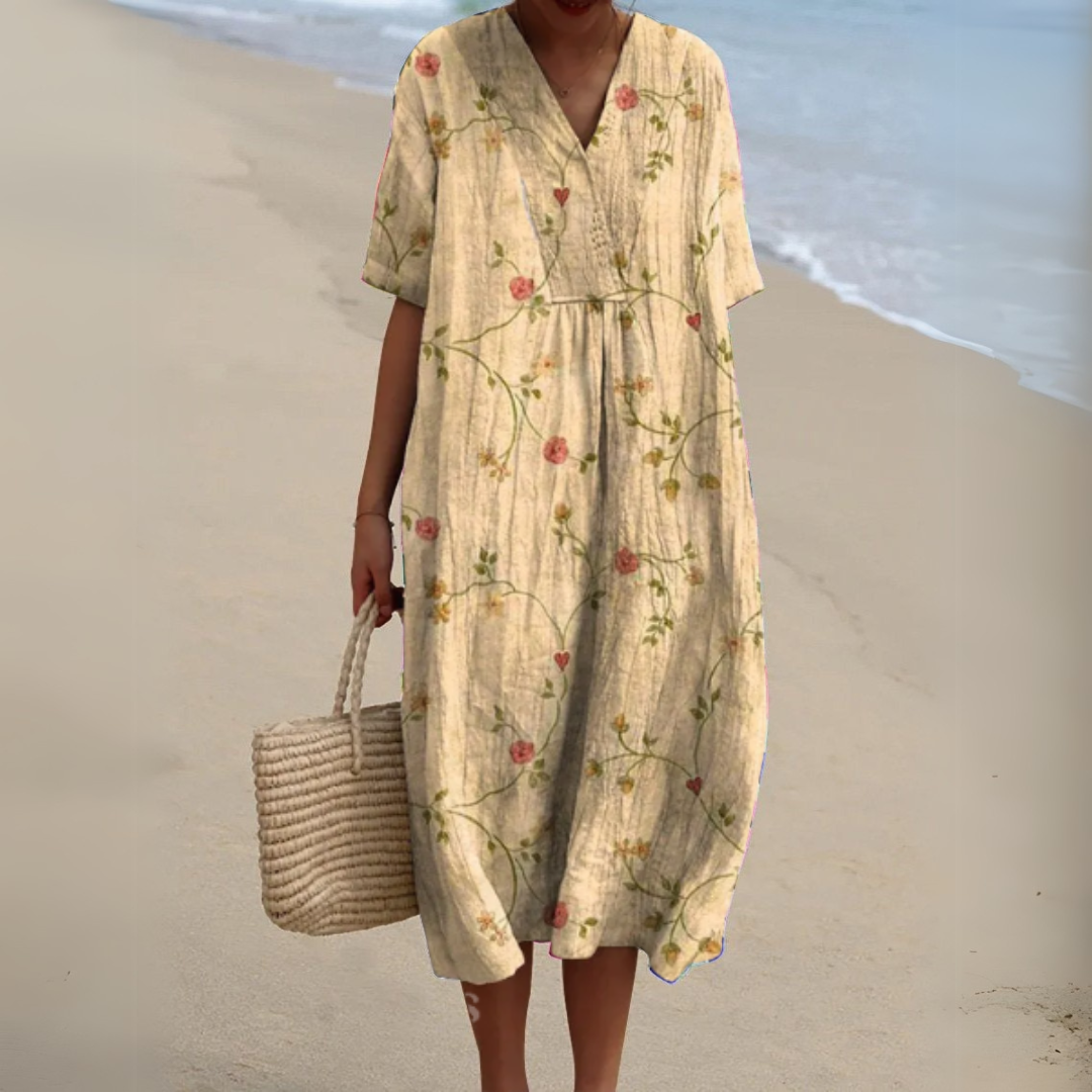 Wilson & Carter Women's V-Neck Casual Summer Dress