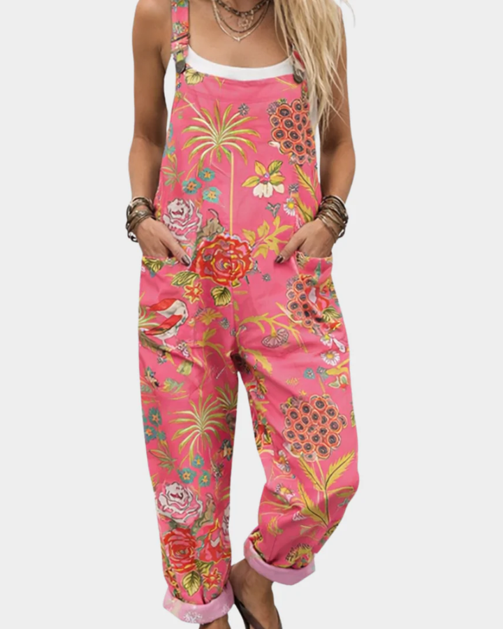 VIVIENNE™ – Adjustable Strap Patterned Jumpsuit
