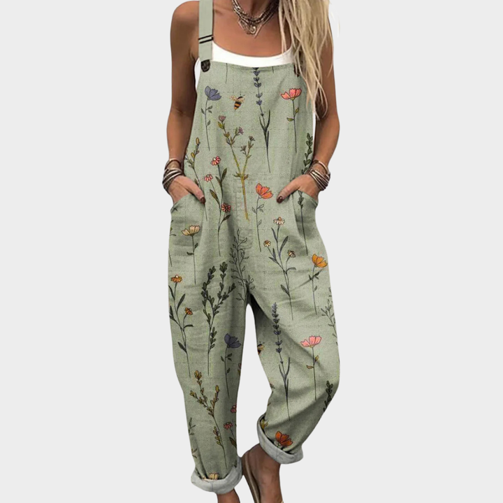 VIVIENNE™ – Adjustable Strap Patterned Jumpsuit
