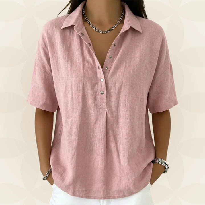 Sophie | Collared Blouse with Button Detail