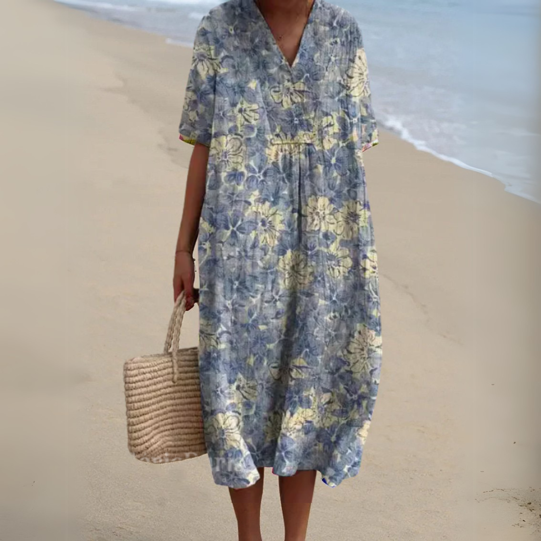 Wilson & Carter Women's V-Neck Casual Summer Dress