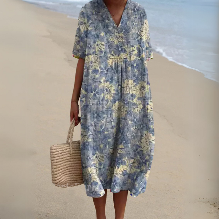 Wilson & Carter Women's V-Neck Casual Summer Dress