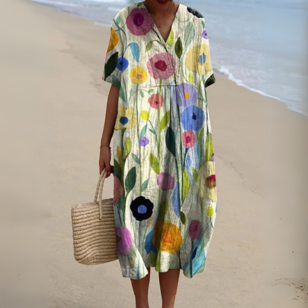 Wilson & Carter Women's V-Neck Casual Summer Dress
