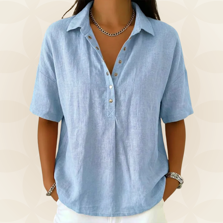 Sophie | Collared Blouse with Button Detail