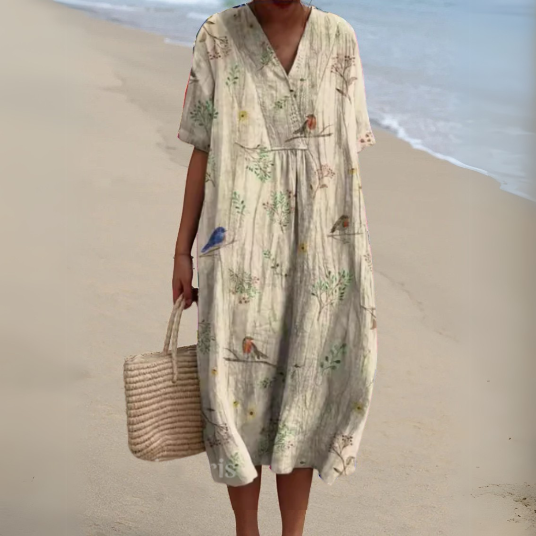 Wilson & Carter Women's V-Neck Casual Summer Dress