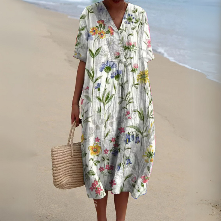 Wilson & Carter Women's V-Neck Casual Summer Dress