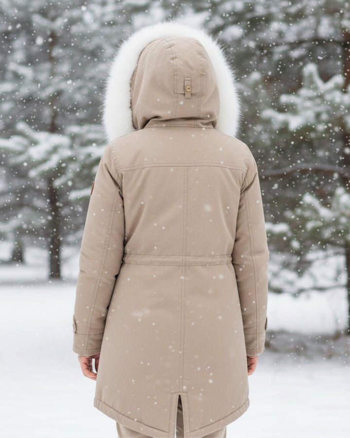 Ceridwen™ | Faux-fur hooded drawstring parka coat
