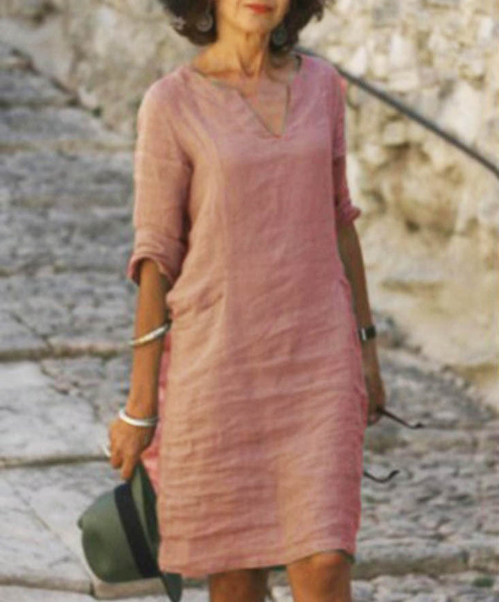 Emma | Women's Casual V-Neck Midi Dress