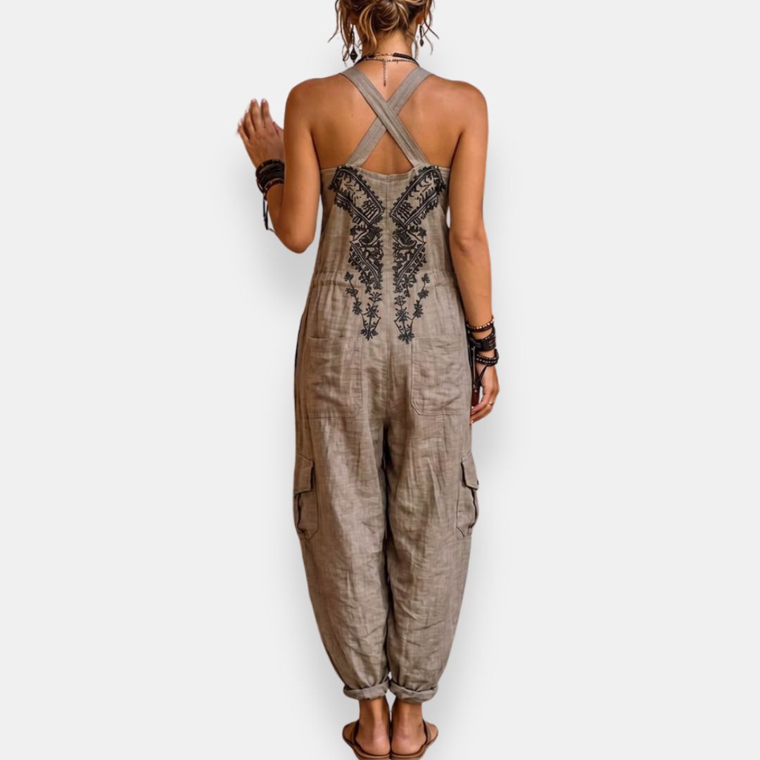 Emma | Salopette Boho con Tasche a Toppa