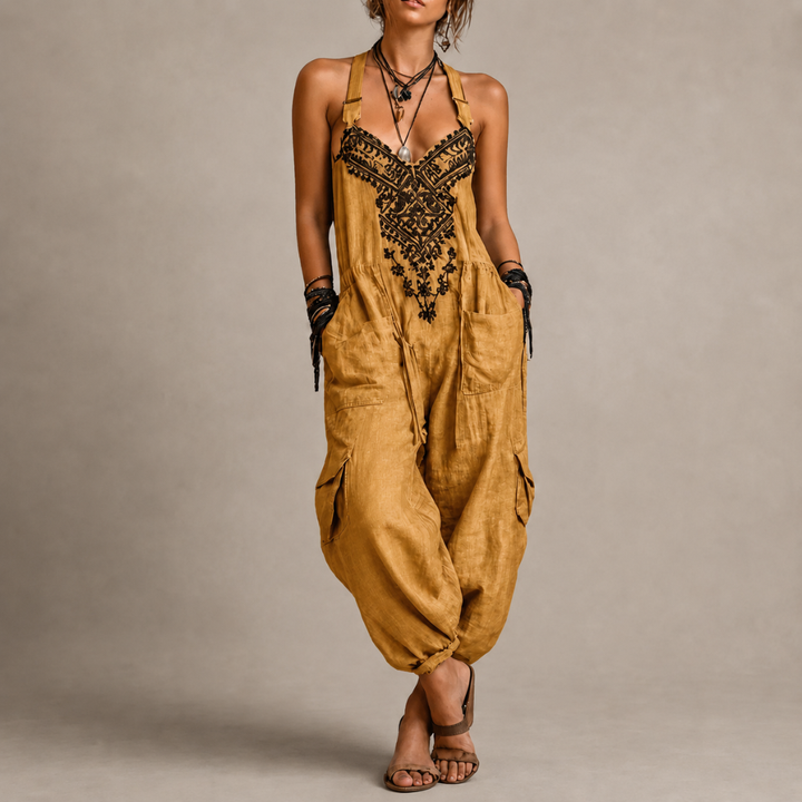 Astrid – Embroidered Boho Jumpsuit