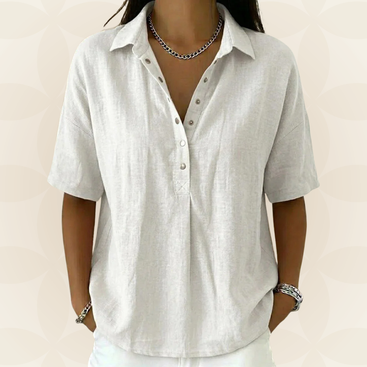 Sophie | Collared Blouse with Button Detail