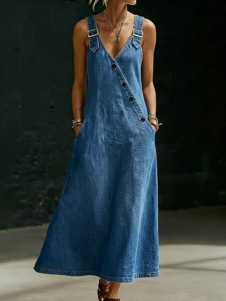 Vera | Long Denim Button Dress