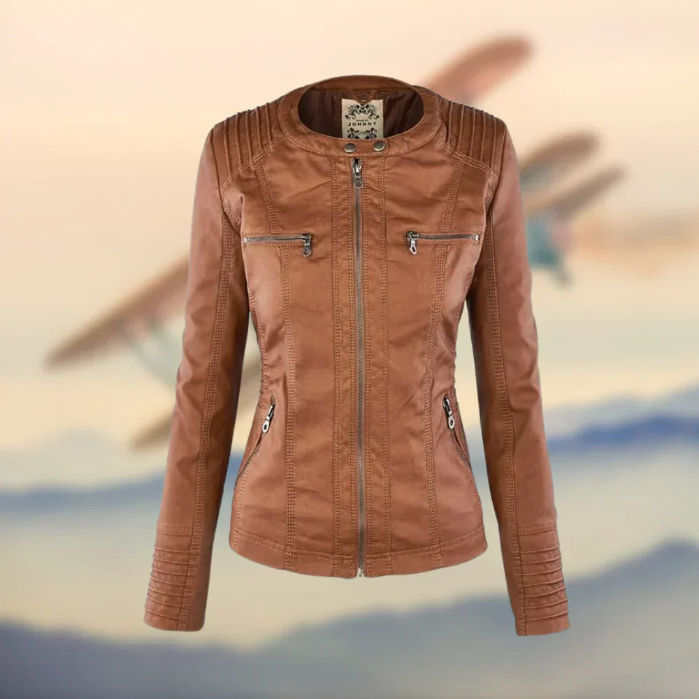 Ramia™ | Hooded Leather Jacket