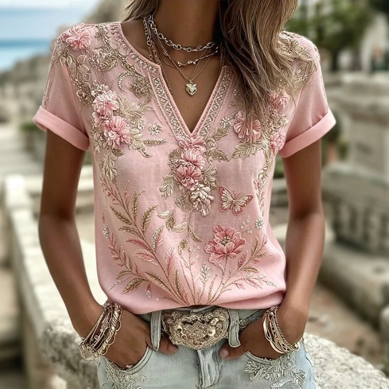 Elara Vintage Floral Blouse