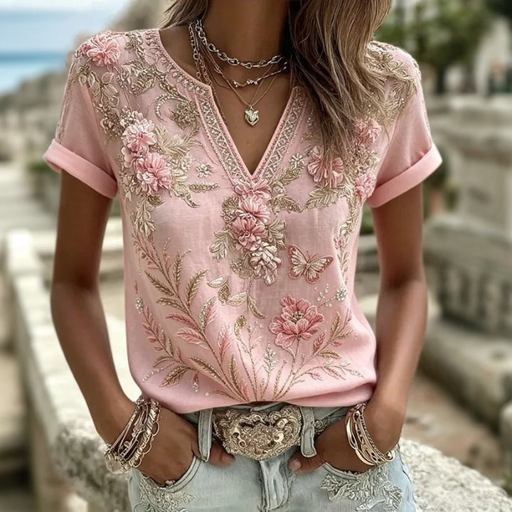 Elara Vintage Floral Blouse