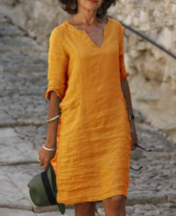 Emma | Women's Casual V-Neck Midi Dress
