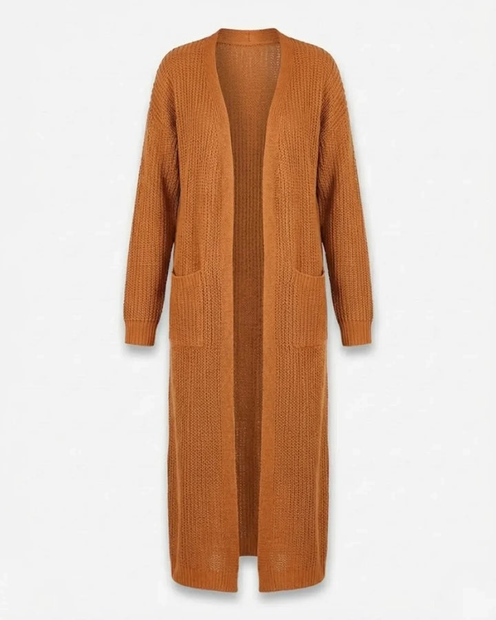 Giada™ | Open-Front Pocket Long Knit Cardigan