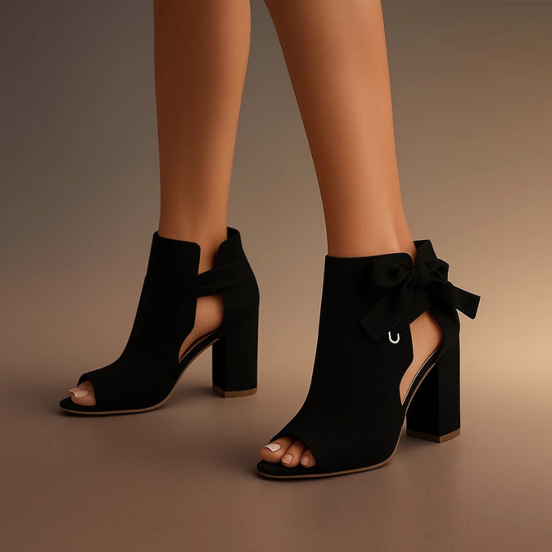 MARCELLA™ – Suede Peep-Toe Heeled Sandals