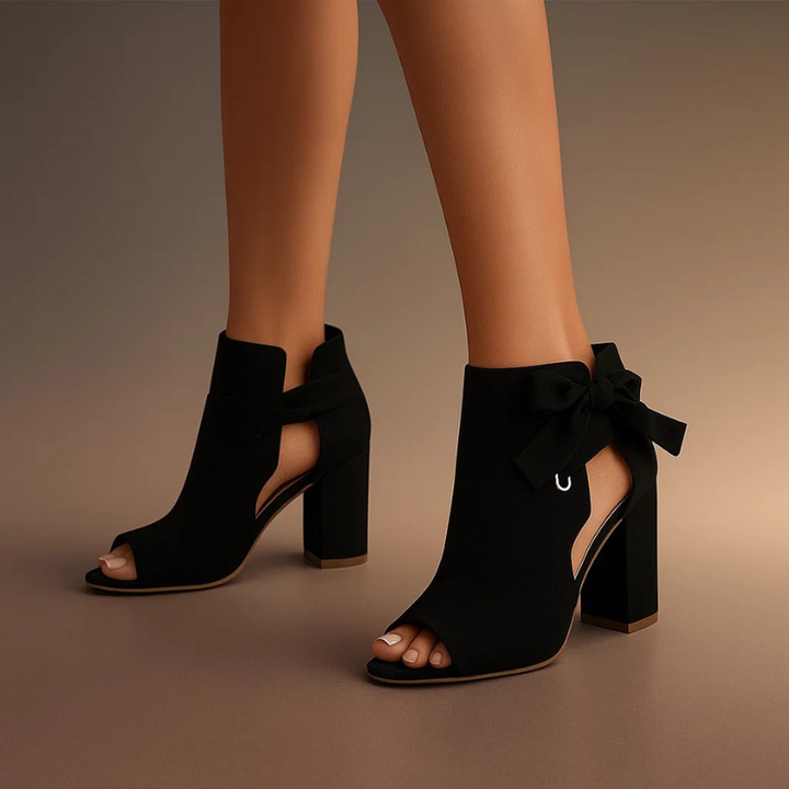 MARCELLA™ – Suede Peep-Toe Heeled Sandals