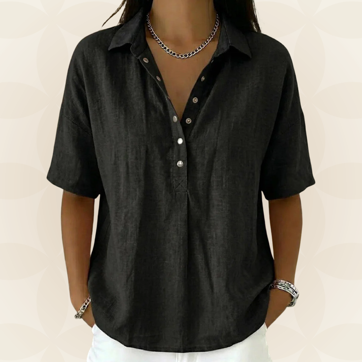 Sophie | Collared Blouse with Button Detail