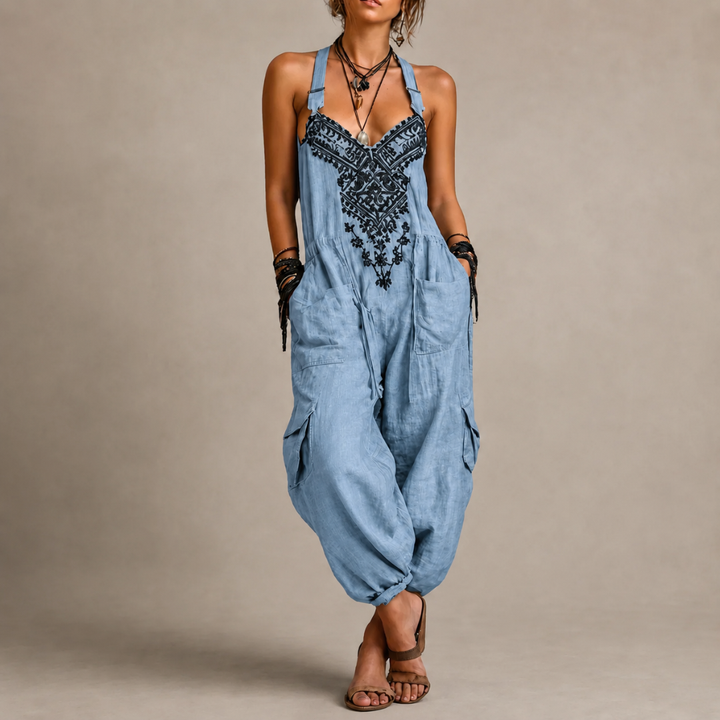 Astrid – Embroidered Boho Jumpsuit
