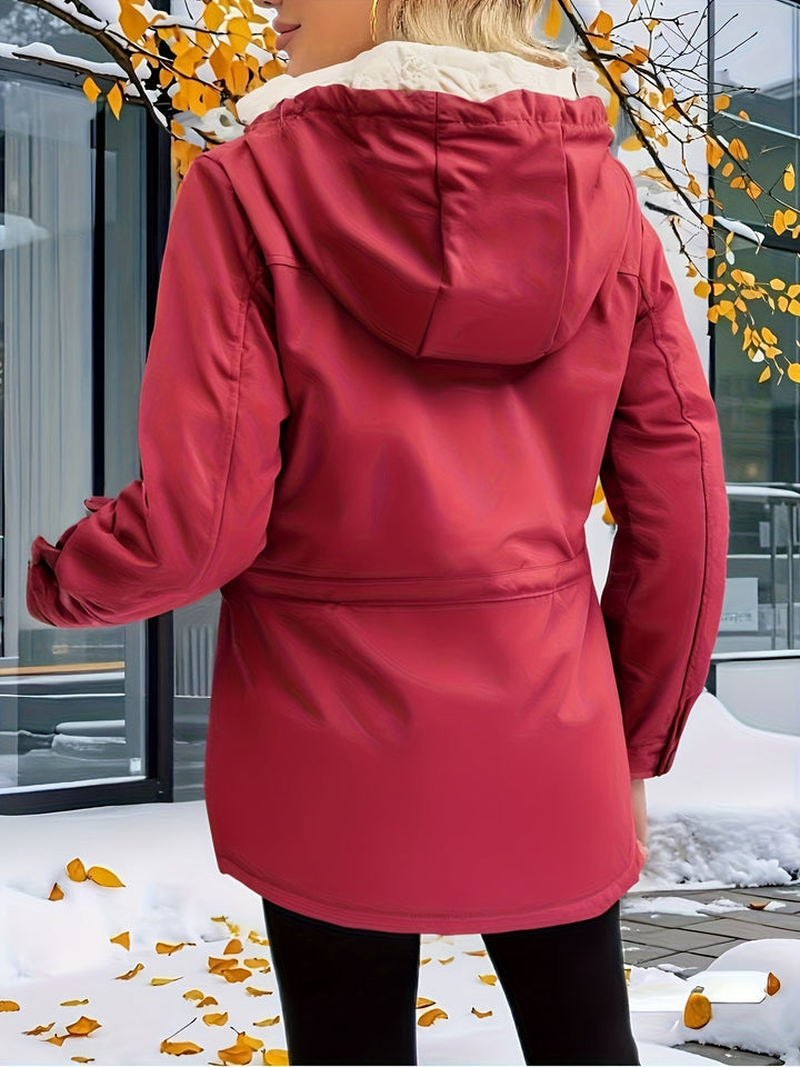 Vera™ | Sherpa-Lined Drawstring-Waist Parka Coat