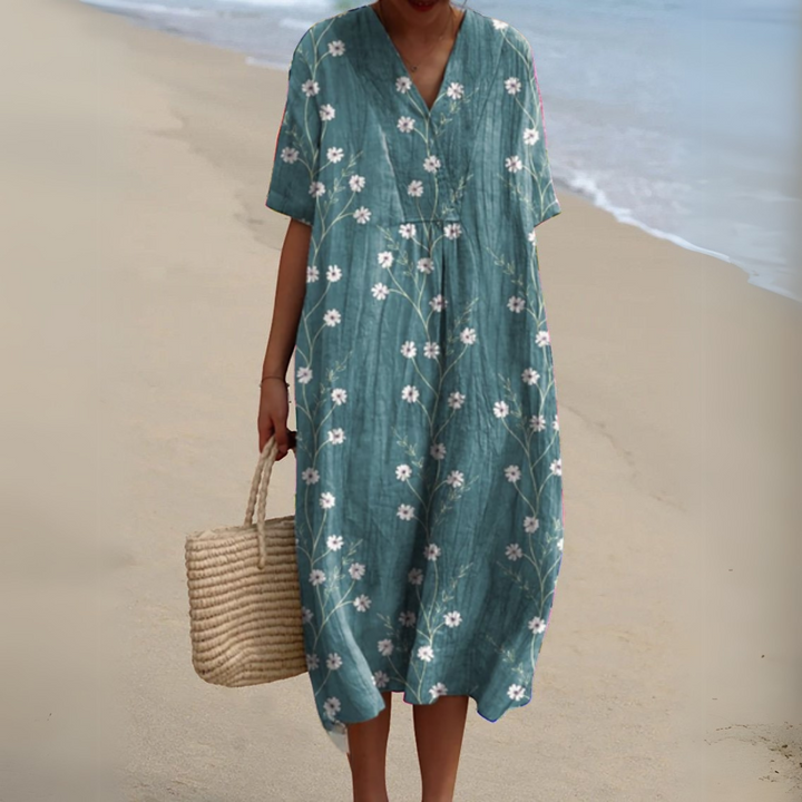Wilson & Carter Women's V-Neck Casual Summer Dress