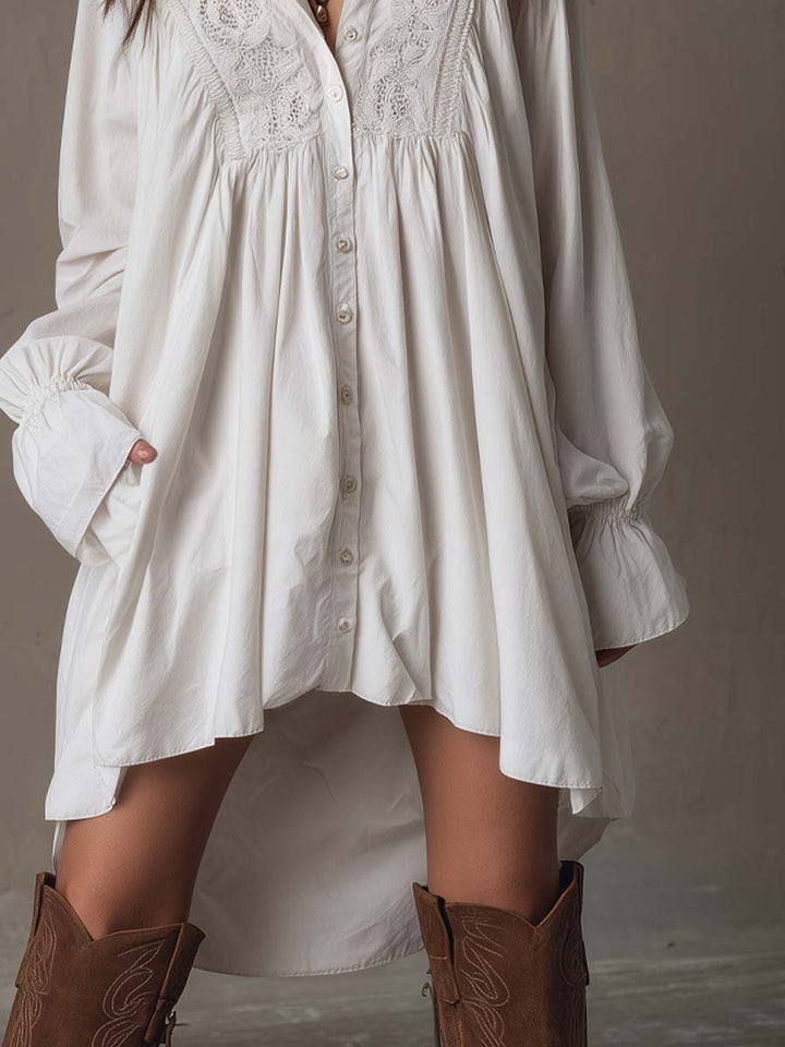 ELARA™ – Lace Irregular Hem Mini Dress