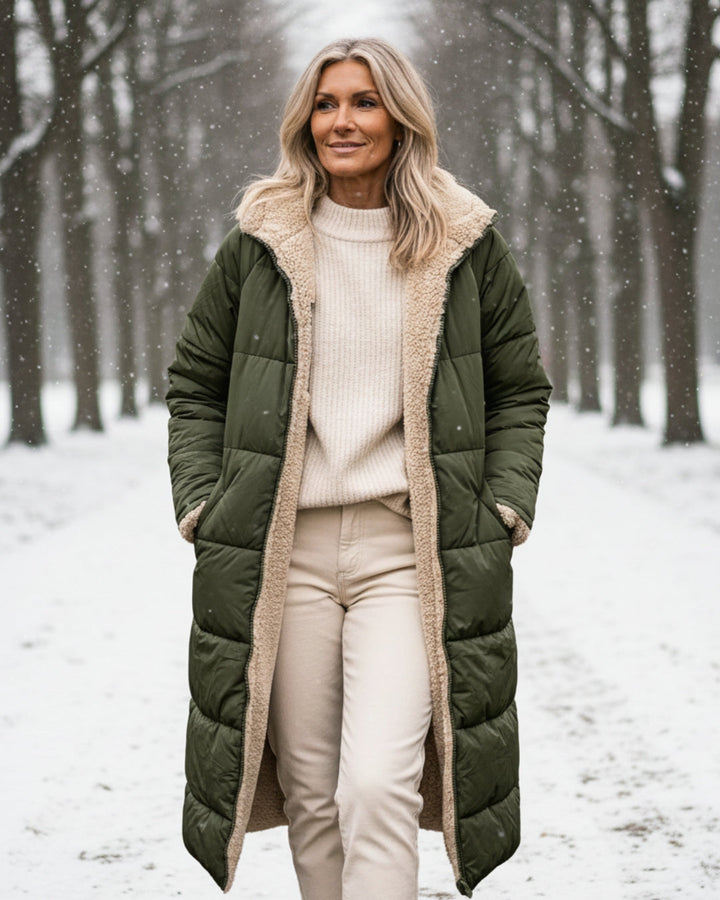 Helena™ | Hooded sherpa-lined puffer coat