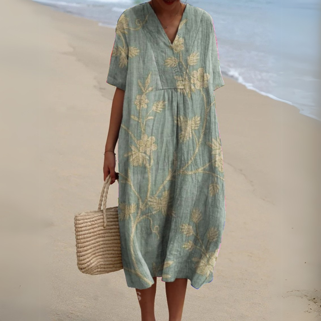 Wilson & Carter Women's V-Neck Casual Summer Dress