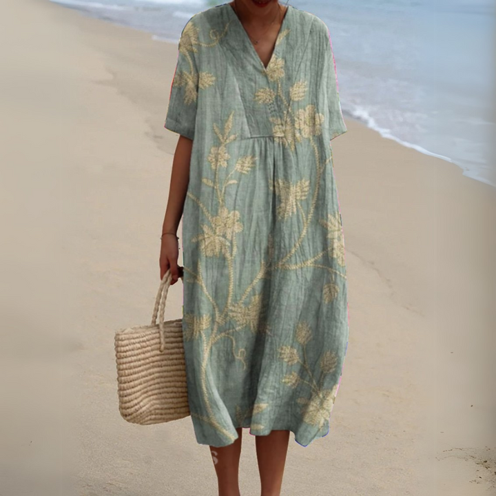 Wilson & Carter Women's V-Neck Casual Summer Dress