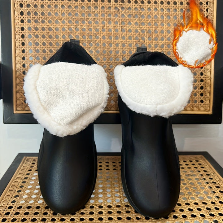 Rainy™ | Plush-lined rubber lug-sole ankle rain boots