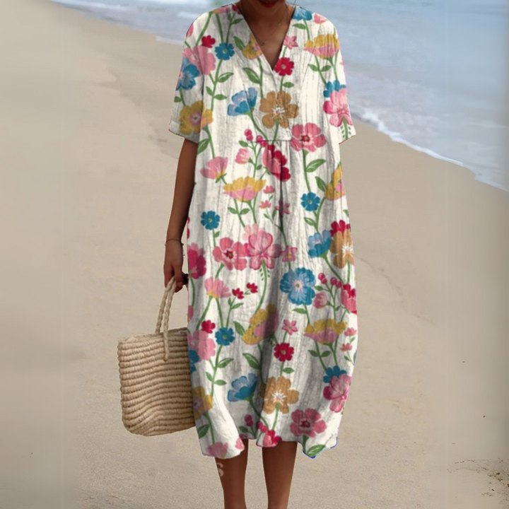 Wilson & Carter Women's V-Neck Casual Summer Dress