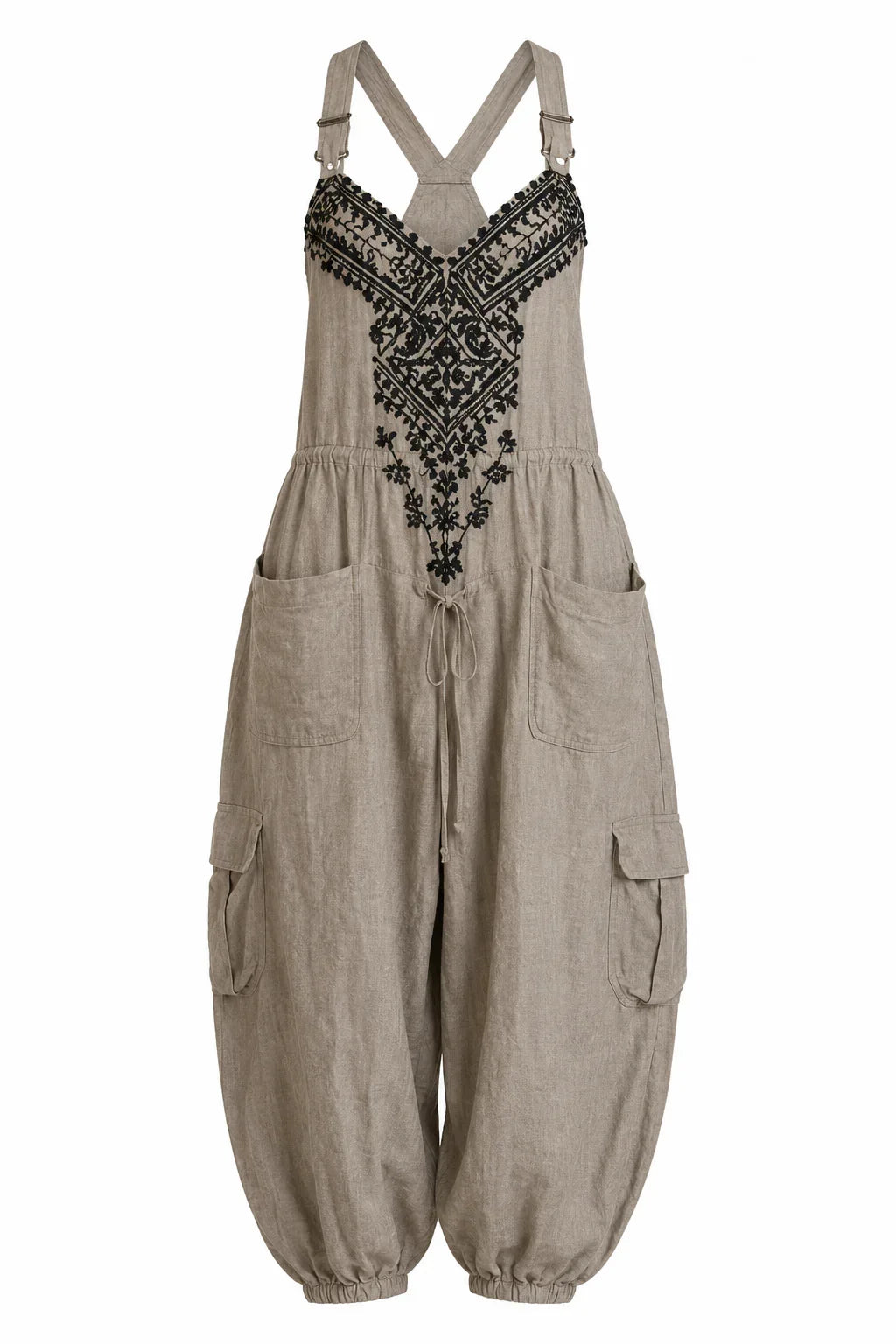Emma | Salopette Boho con Tasche a Toppa