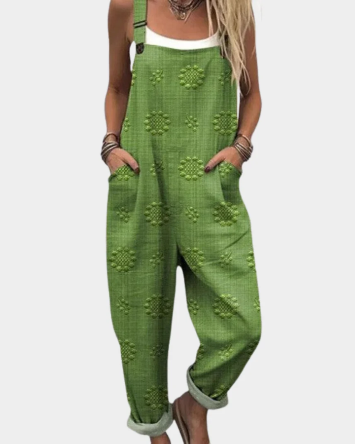 VIVIENNE™ – Adjustable Strap Patterned Jumpsuit