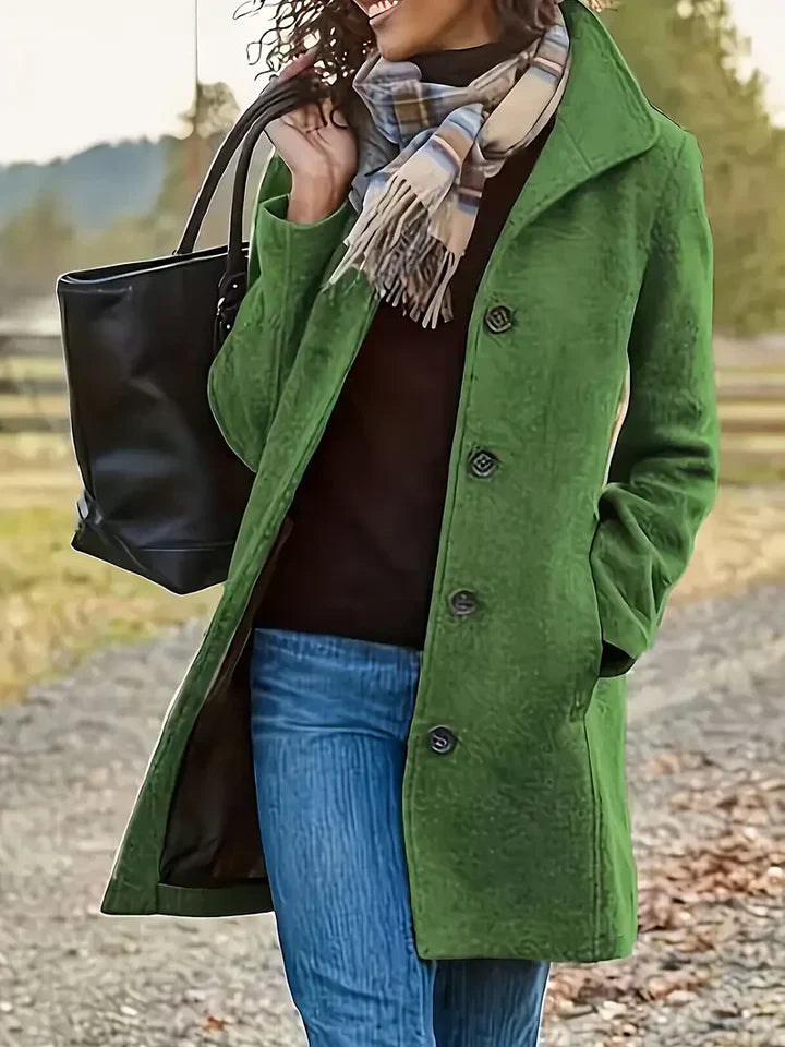 Aline™ | Long Casual Wool Coat