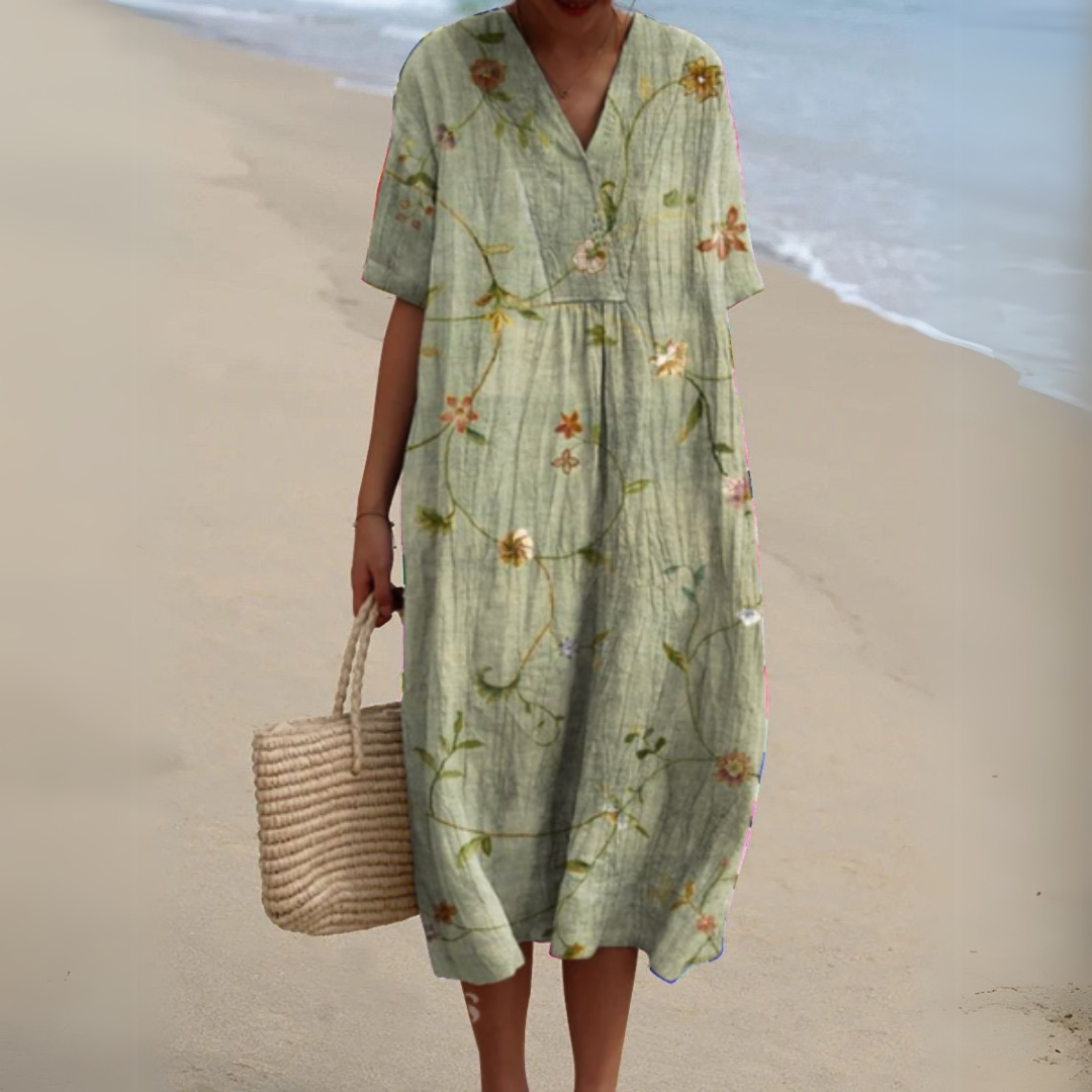 Wilson & Carter Women's V-Neck Casual Summer Dress