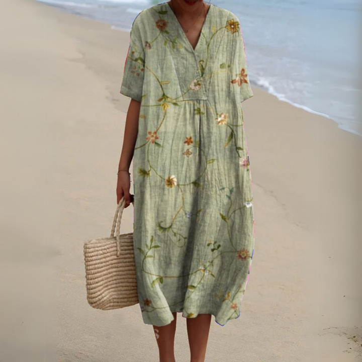 Wilson & Carter Women's V-Neck Casual Summer Dress