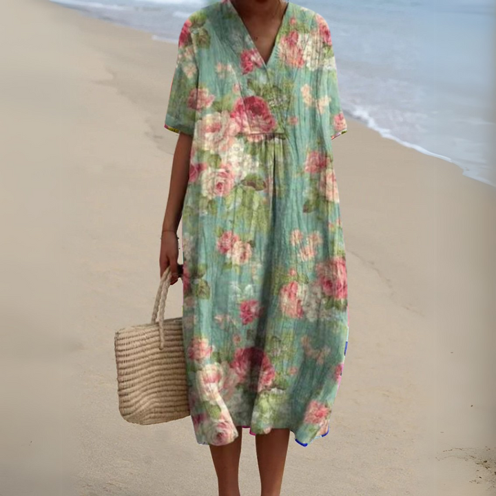Wilson & Carter Women's V-Neck Casual Summer Dress