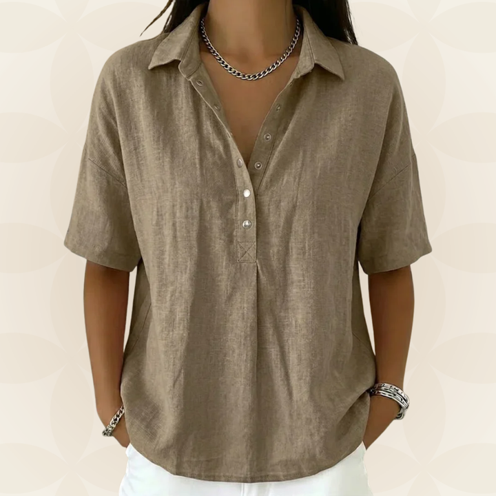Sophie | Collared Blouse with Button Detail