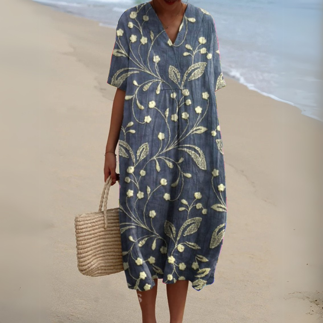 Wilson & Carter Women's V-Neck Casual Summer Dress