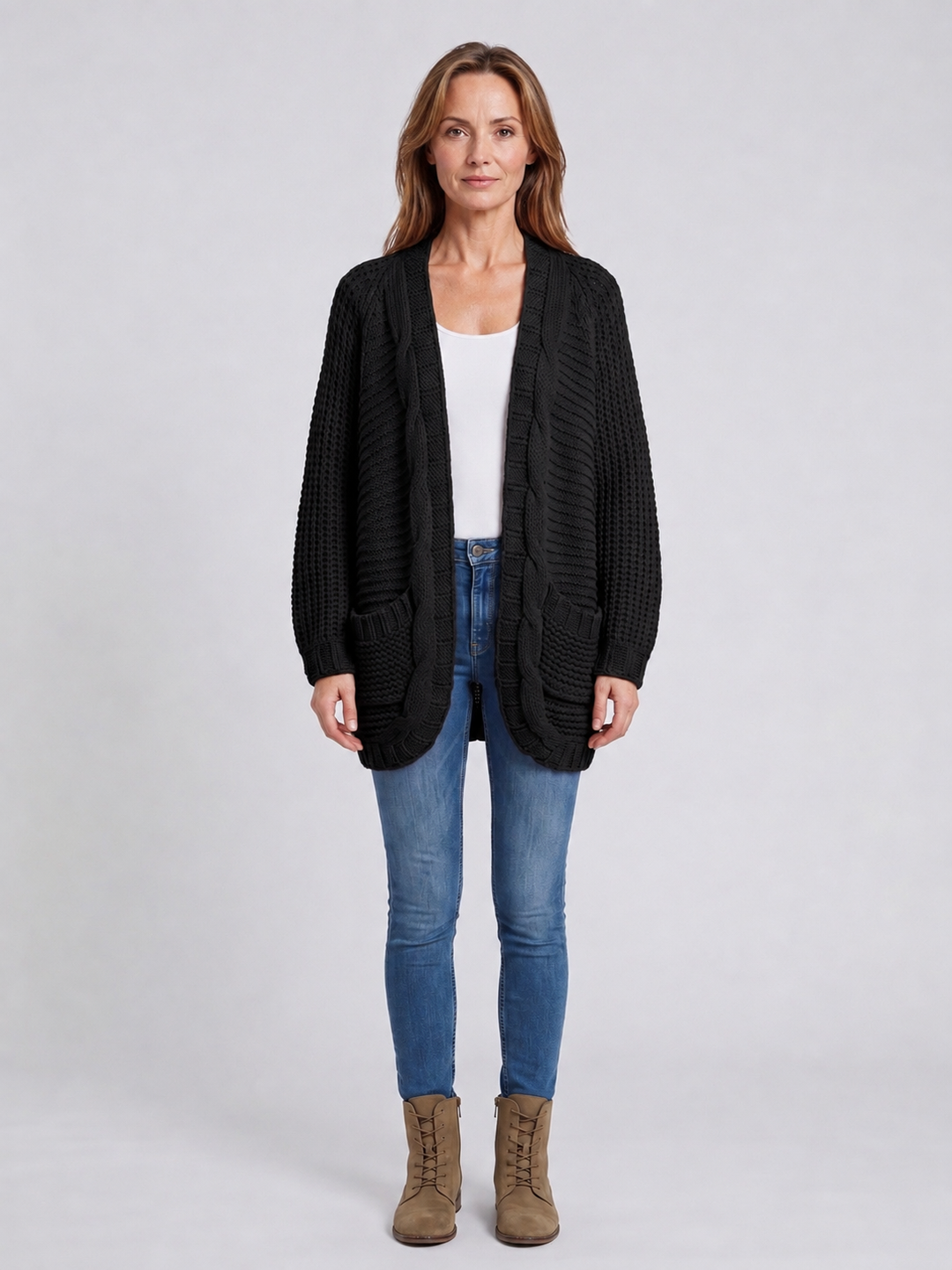 Addison™ | Open-Front Knit Cardigan with Pockets