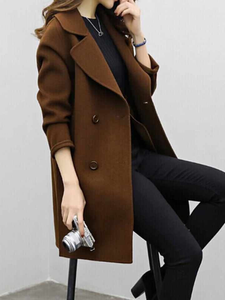Roxana™ | Oversized Lapel Double-Breasted Tailored Coat