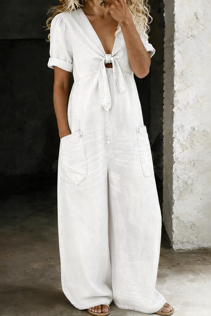 Maya | Short Sleeve V-Neck Jumpsuit